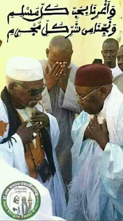 Maodo Malick Mbaye (Dg Anamo) sur sa page Facebook : "Serigne Sidy Moukhtar et Serigne Abdoul aziz Al Amine, deux figures emblématiques...."