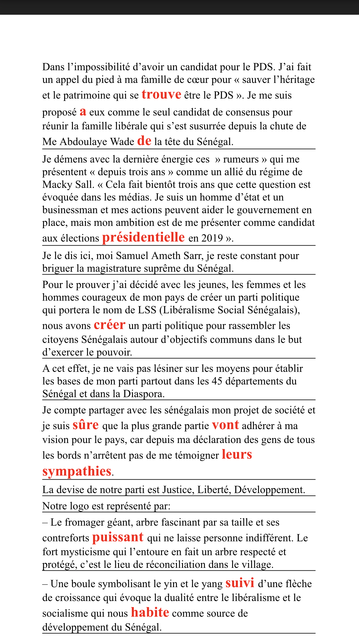 Samuel Sarr et ses quatorze fautes de français : La coupe est pleine pour un candidat à la présidentielle !