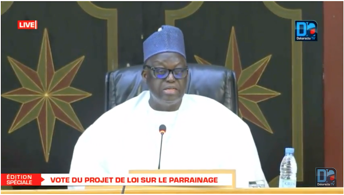 VOTE DU PROJET DE LOI SUR LE PARRAINAGE : Déclaration du Président de l’Assemblée nationale, M. Moustapha Niasse
