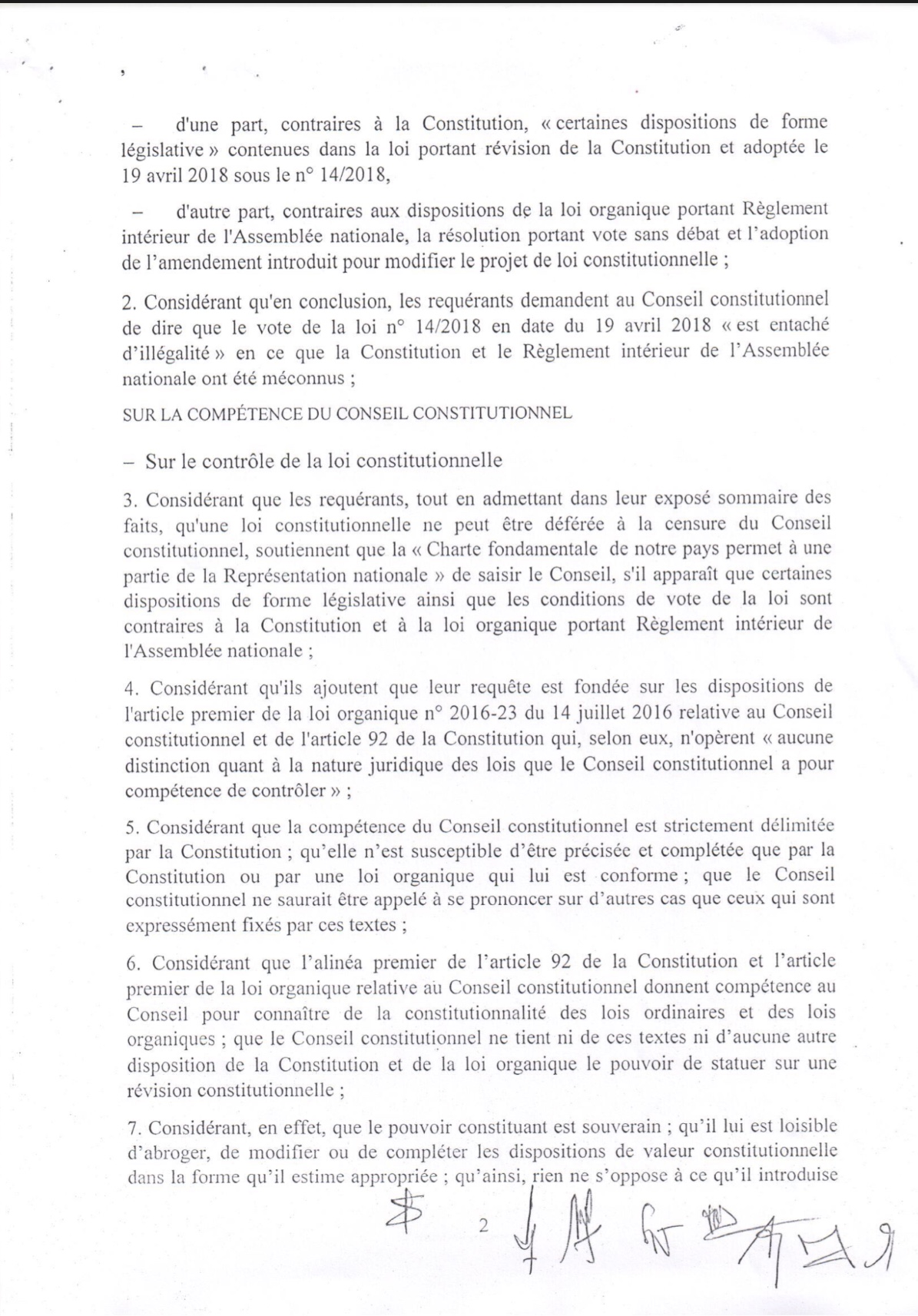 ADOPTION DE LA LOI SUR PARRAINAGE : Le Conseil Constitutionel tranche... (DOCUMENTS)