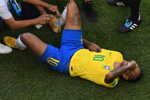 Neymar a passé 14 minutes à terre depuis le début du Mondial