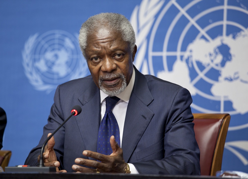Décès de Kofi Annan, ancien secrétaire général des Nations unies.