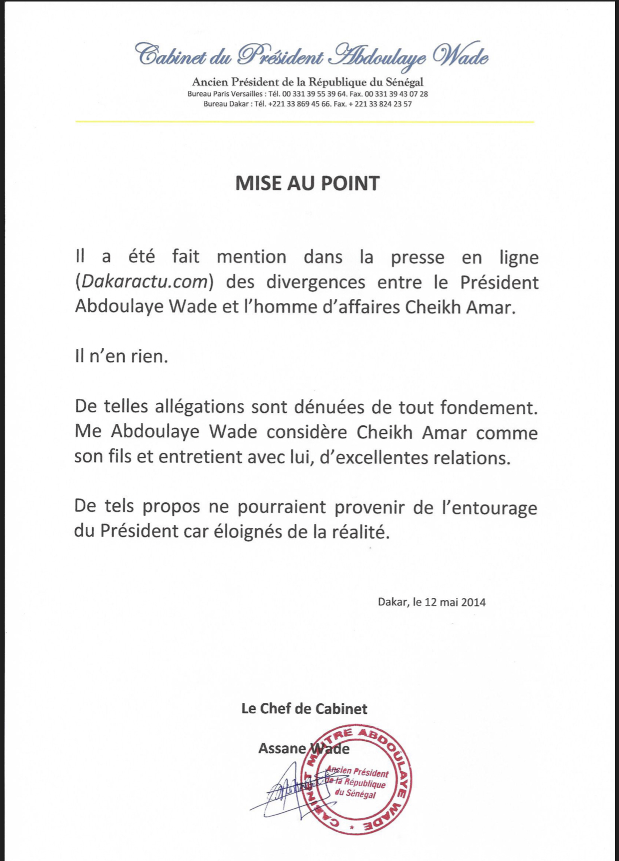 Prêt de 5 milliards à Cheikh Amar : Wade donne raison à Dakaractu, 5 ans après / Un « conseiller financier » de Gorgui démasqué