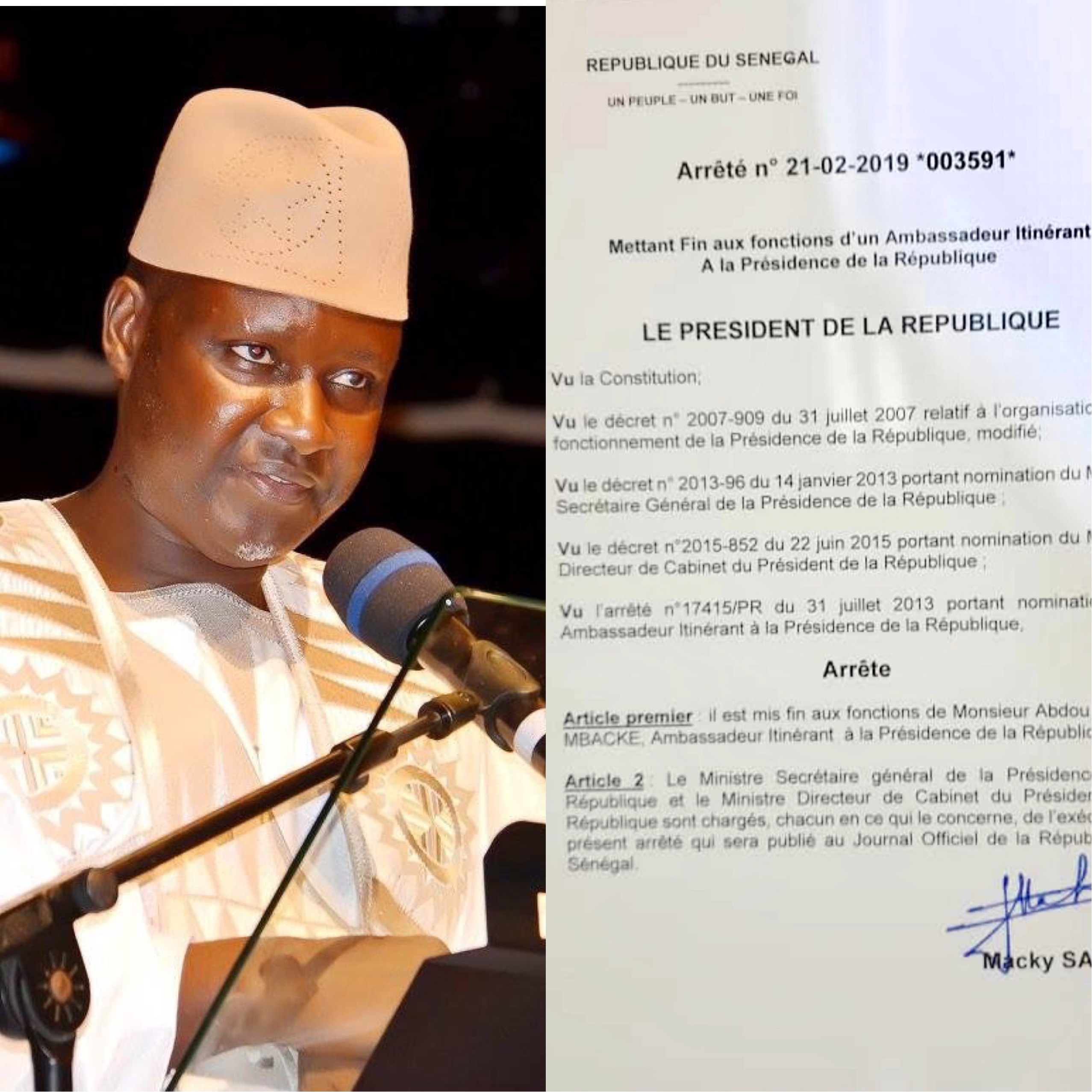 CONSÉQUENCE DE SON SOUTIEN À IDY / Serigne Abdou Samath Mbacké limogé de ses fonctions d'Ambassadeur itinérant par le Président Macky Sall