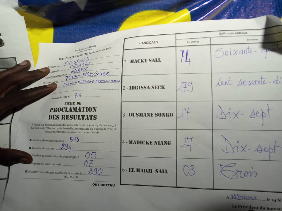 Touba : Madické Niang battu dans son bureau de vote par Idrissa Seck (DOCUMENT)