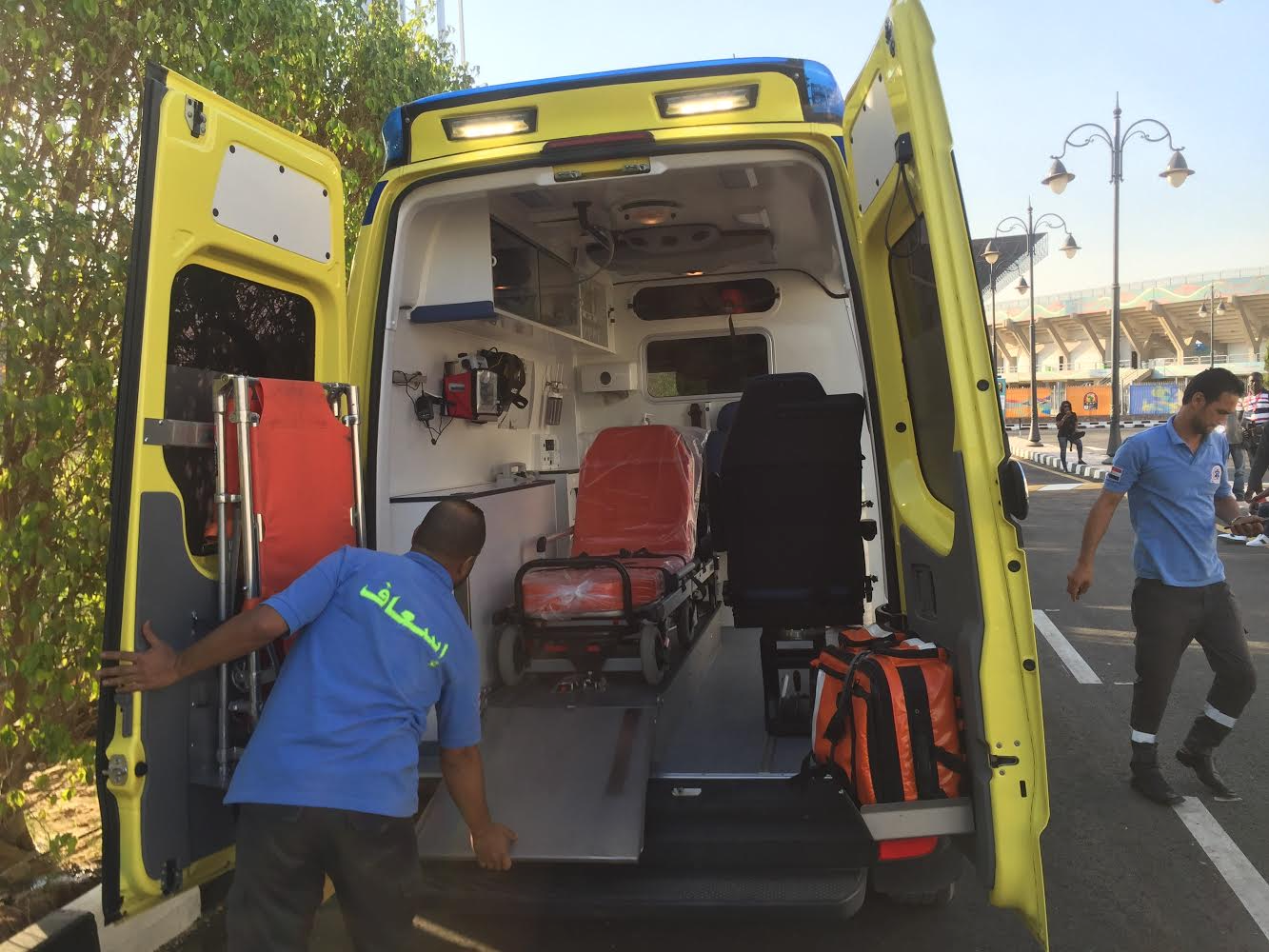 Mesure de prévention : Une ambulance médicalisée surveille les entraînements quotidiens des Lions au Caire