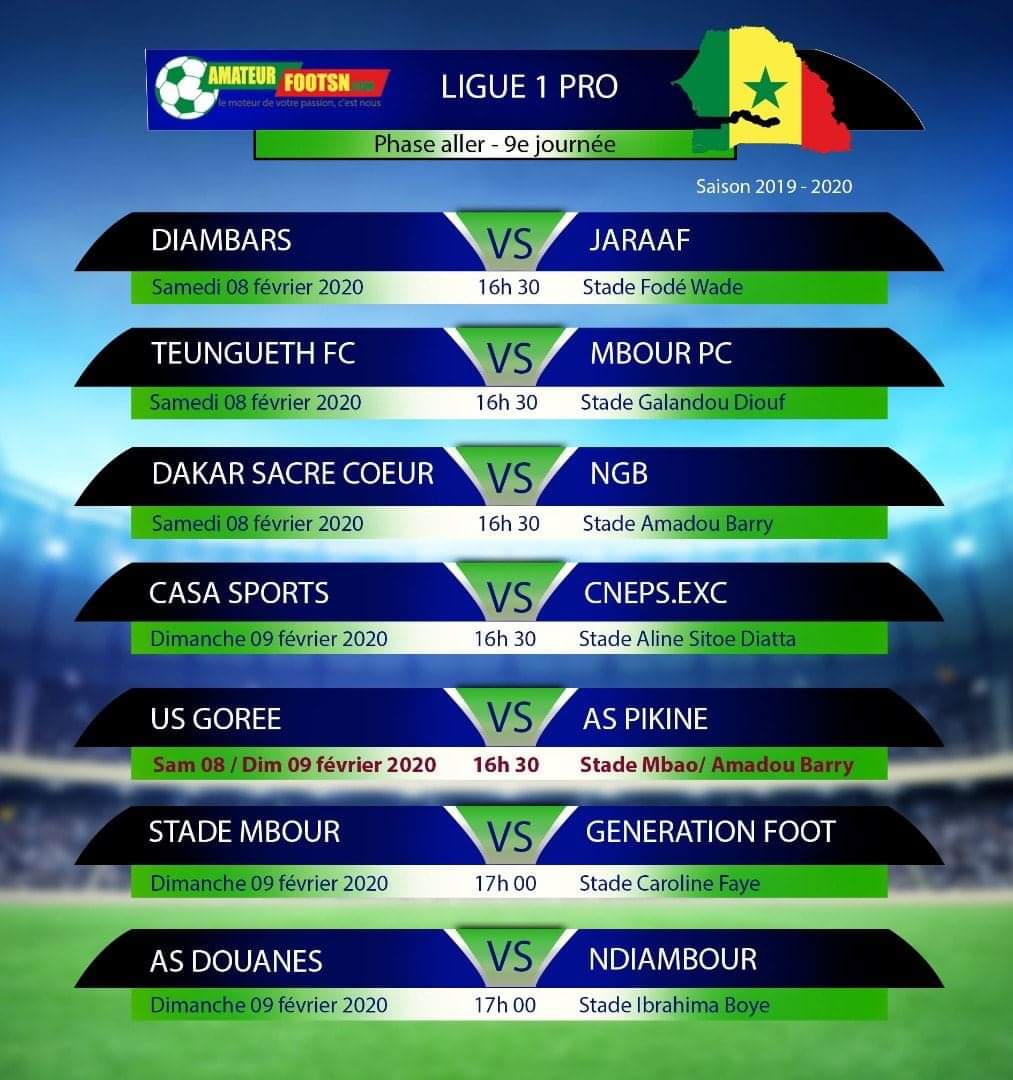 Ligue 1 Senegalaise Les Chocs A L Affiche De La 9eme Journee