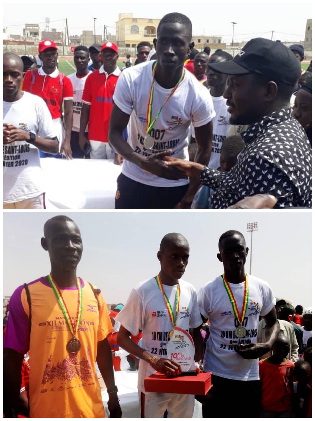 Marathon / 9eme édition « 10 km de Saint-Louis » : Christian Manga, Ablaye Mbaye et Aziz Diop sur le podium.