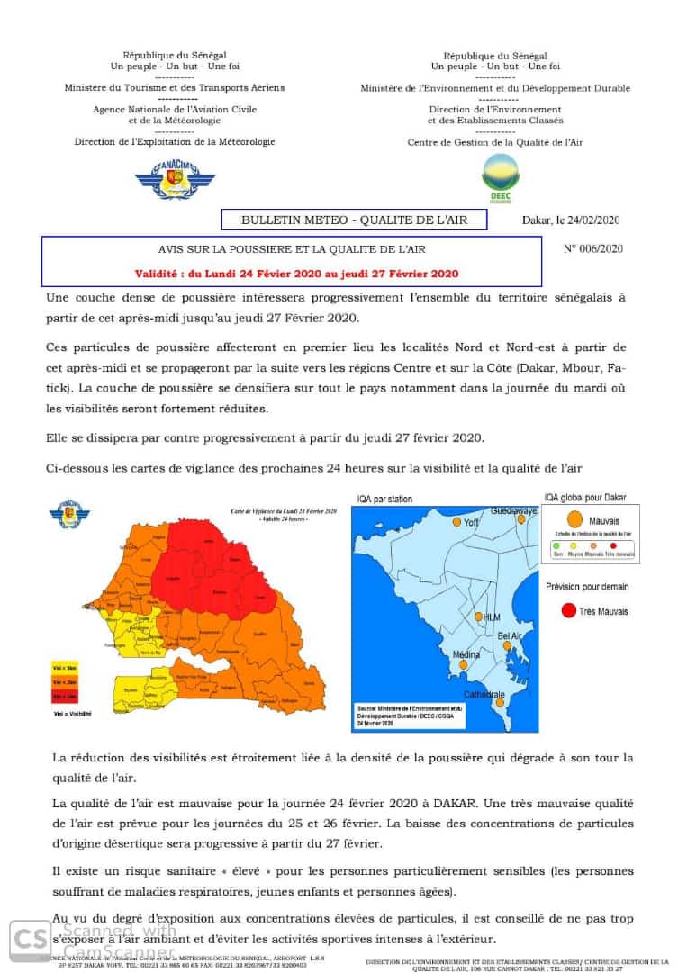 ALERTE QUALITÉ DE L'AIR : une couche dense de poussière sur tout le territoire jusqu’au 27 février