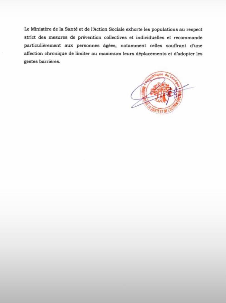 SÉNÉGAL : 58 nouveaux cas testés positifs au coronavirus, 55 nouveaux guéris, 1 nouveau décès et 5 cas graves en réanimation.