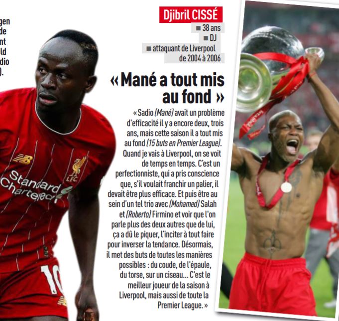 Sacre de Liverpool- Djibril Cissé encense Sadio Mané : « c'est le meilleur joueur de la saison à Liverpool, mais aussi de toute la Premier League… »