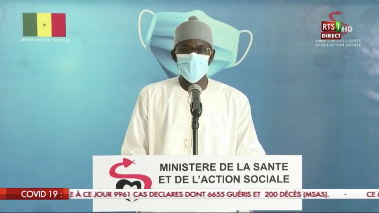 SÉNÉGAL : 156 nouveaux cas testés positifs au coronavirus, 64 nouveaux guéris, 2 nouveaux décès et 28 cas graves en réanimation.