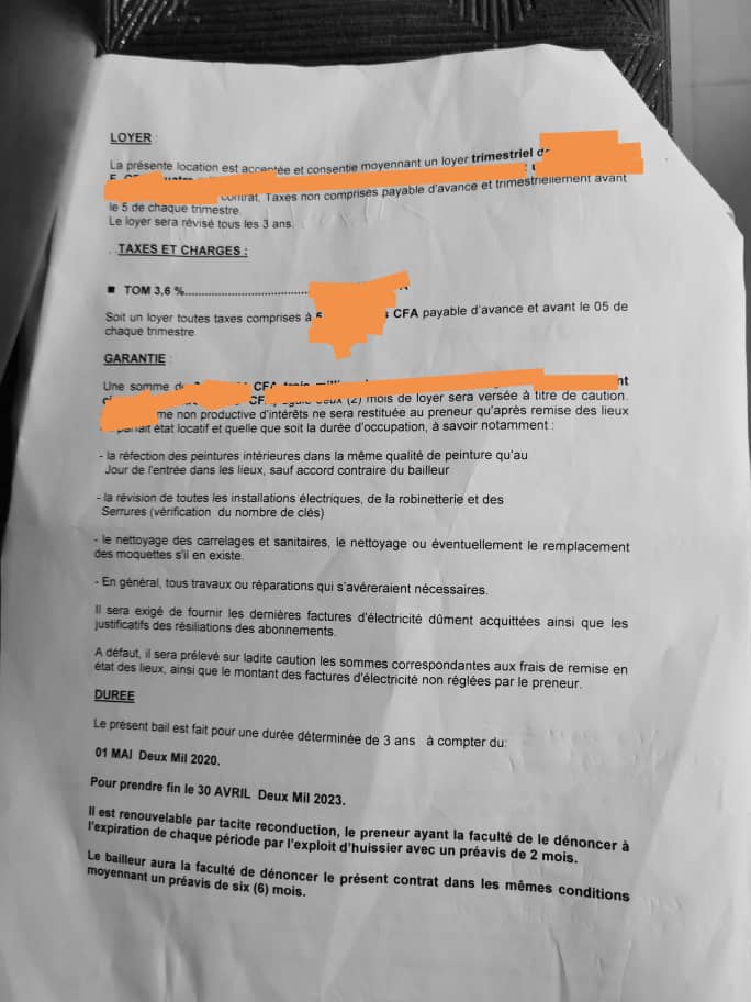 Achat d'une villa à 600 millions par un ministre de la République : Les documents qui confirment la thèse de la location.