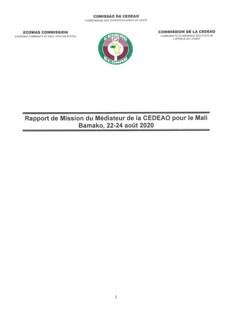 Crise au Mali : Voici le rapport de mission du médiateur de la CEDEAO Goodluck Jonathan (DOCUMENTS)