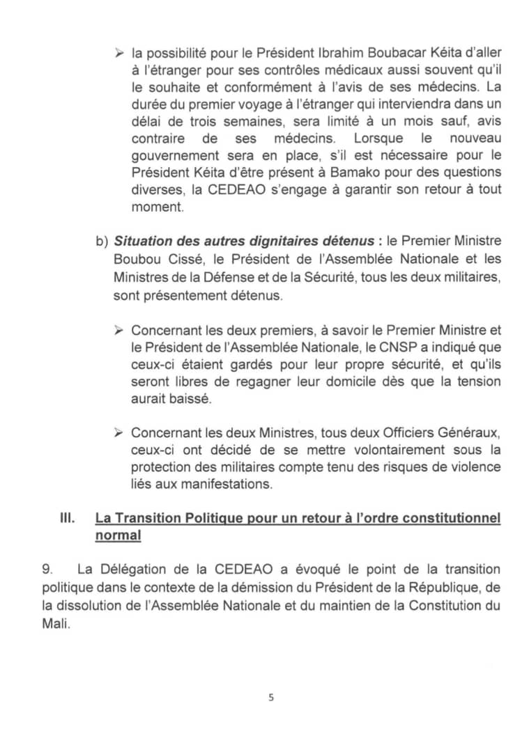 Crise au Mali : Voici le rapport de mission du médiateur de la CEDEAO Goodluck Jonathan (DOCUMENTS)