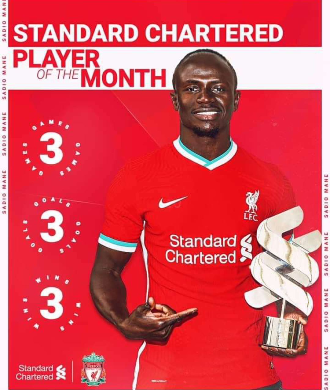 Premier League / Liverpool : Sadio Mané élu meilleur joueur du mois de septembre.