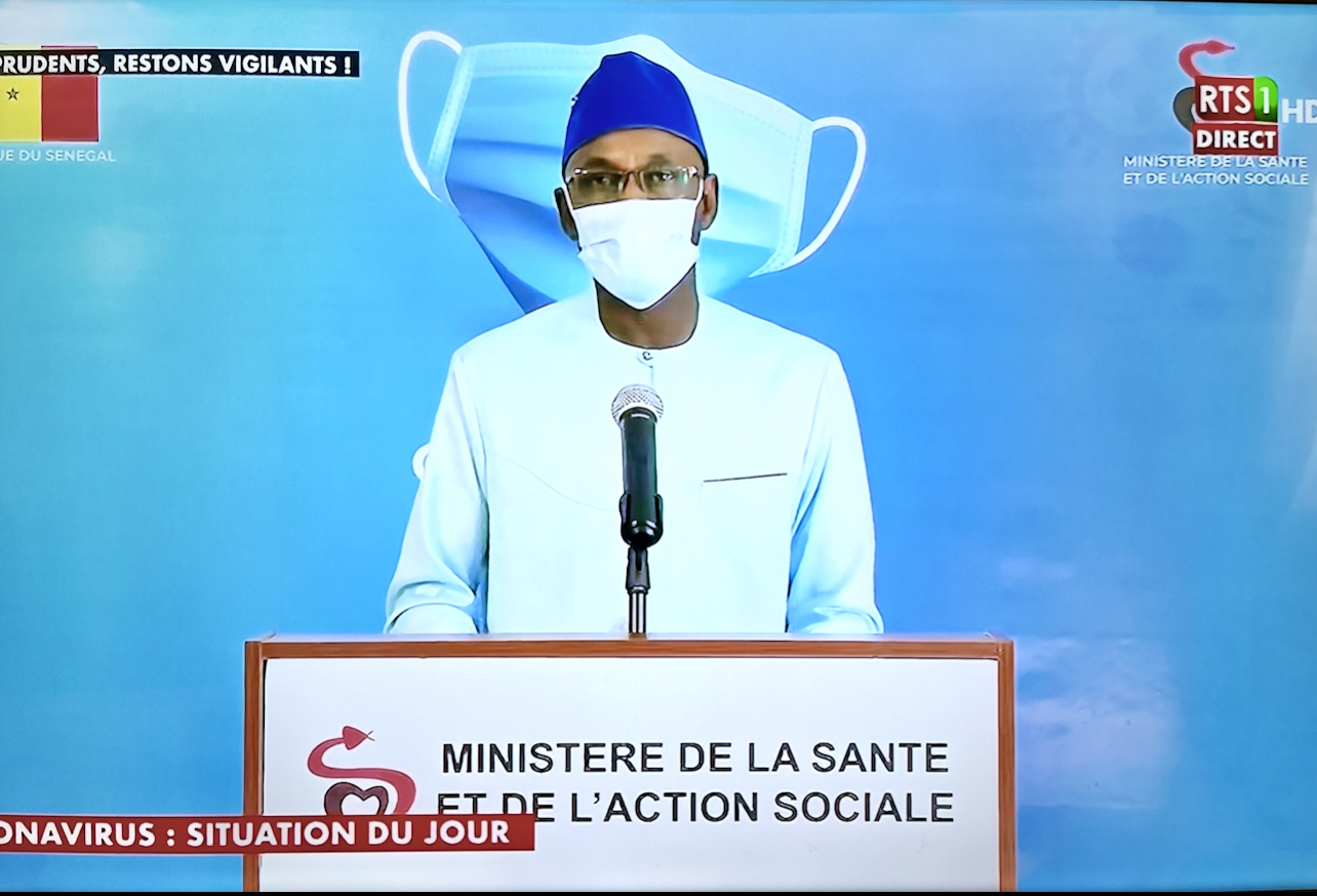 SÉNÉGAL : 8 nouveaux cas testés positifs au coronavirus, 5 nouveaux guéris, 1 nouveau décès et 3 cas graves en réanimation.