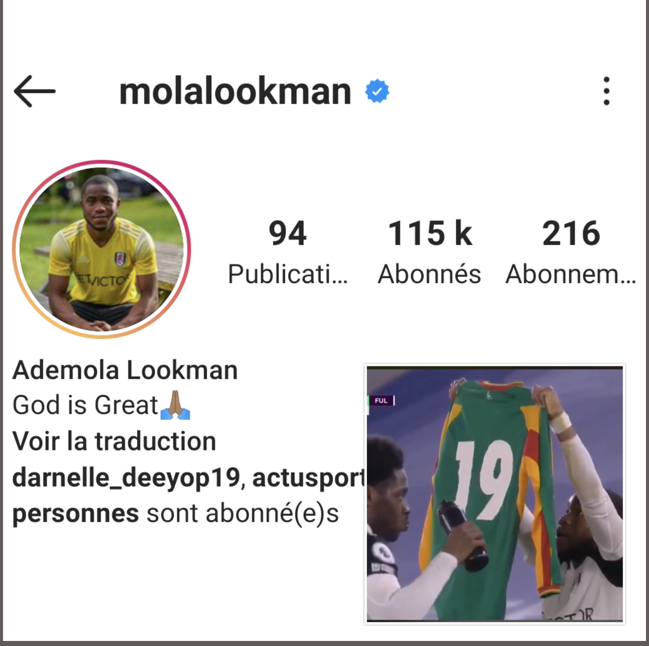 Hommage à Pape Bouba Diop : Le compte instagram de Lookman pris d’assaut par les internautes Sénégalais.