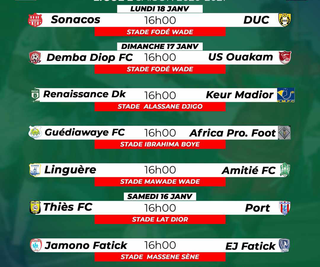 Ligue 2 - Le programme de la 3e journée : Le derby Fatickois à l’affiche, Keur Madior en route vers la passe de « 3 »…