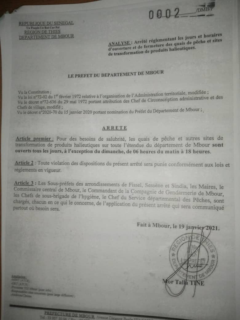 Thiès / Couvre-feu 2 ème vague : Cessation des activités de tous les marchés de Mbour, Thiès et Tivaouane à partir de 18 heures.