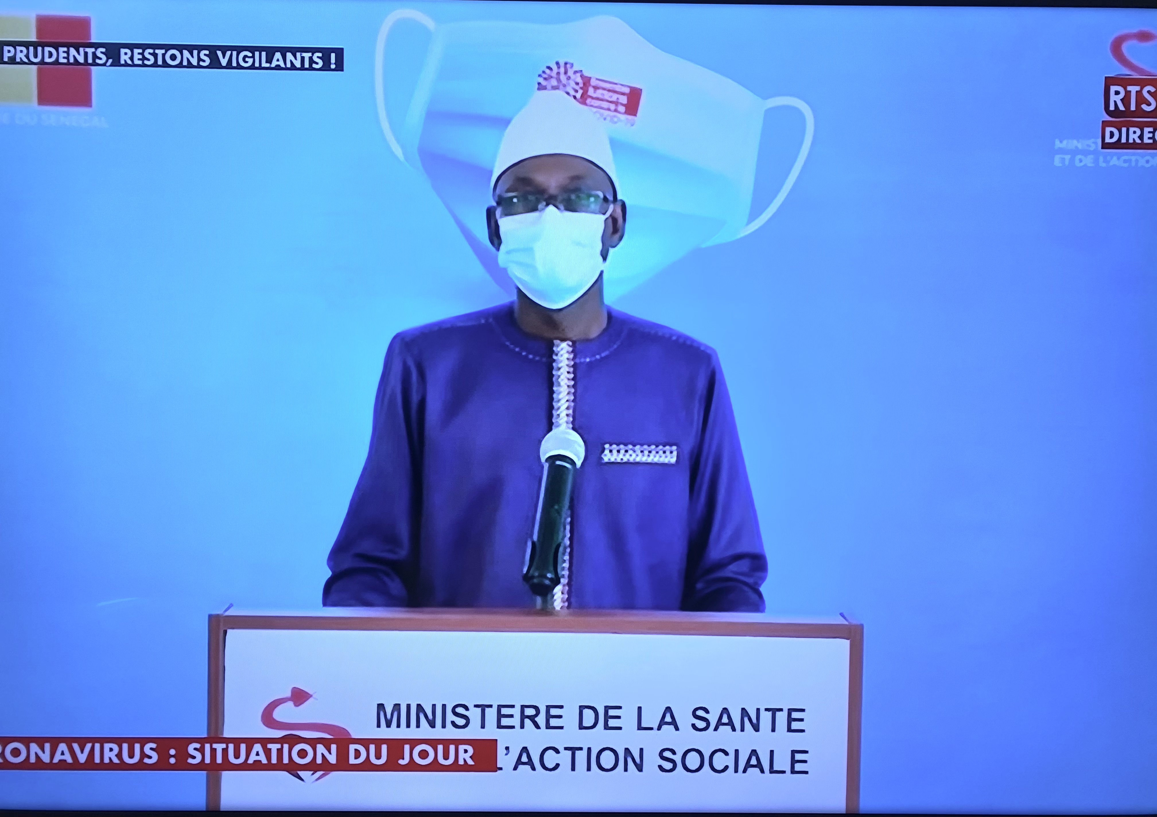 SÉNÉGAL : 80 nouveaux cas testés positifs au coronavirus, 269 nouveaux guéris, 5 nouveaux décès et 38 cas graves en réanimation.