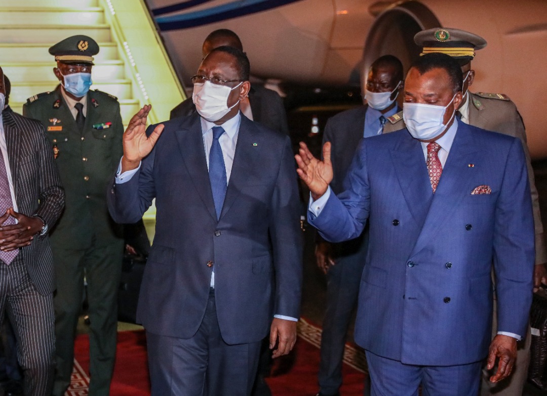 Congo Brazzaville : Le président Macky Sall accueilli par son homologue Denis Sassou Nguesso.