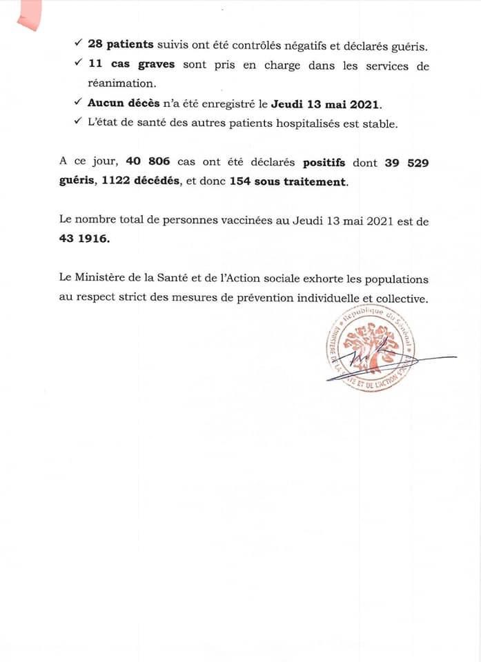 SÉNÉGAL- : 22 nouveaux cas testés positifs au coronavirus