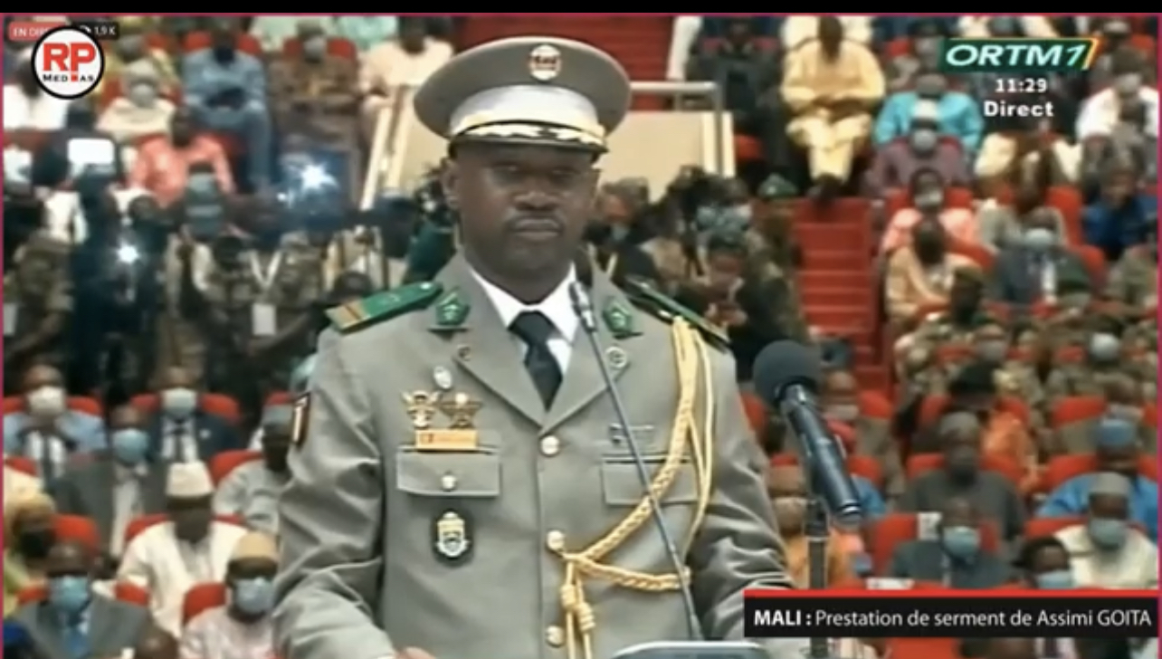 Mali : Le Colonel Assimi  Goïta  officiellement président de la Transition.
