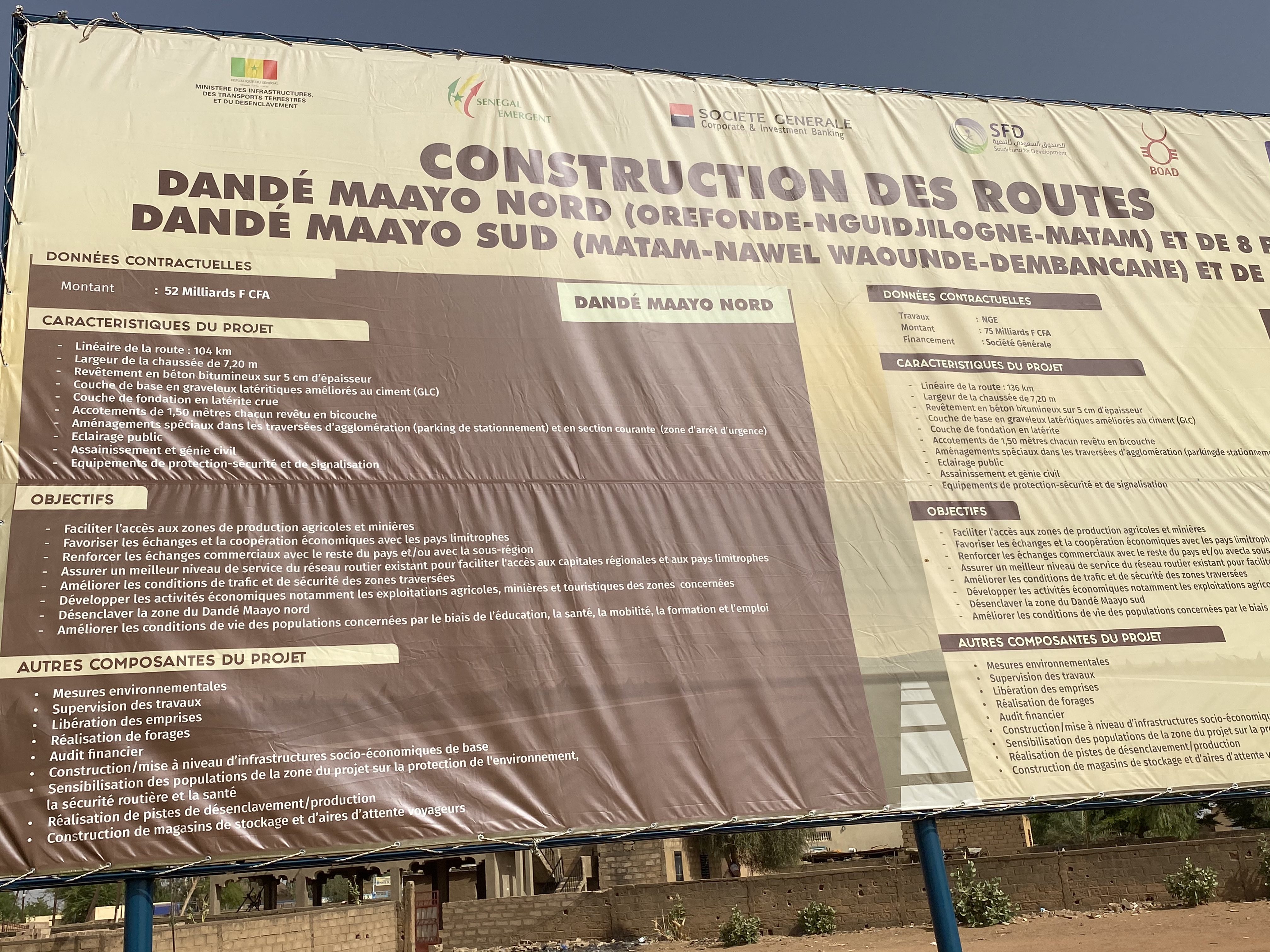 Projet de désenclavement du Dandé Mayo Sud : Un linéaire de 136 km de route pour un montant de 75 millards de francs CFA.