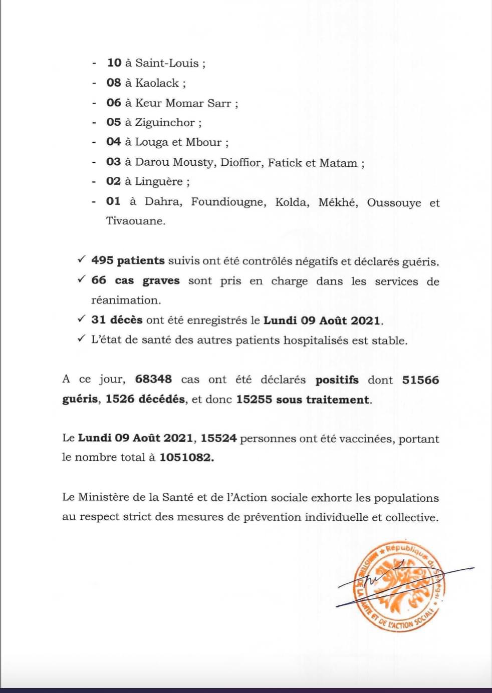SÉNÉGAL : 336 nouveaux cas testés positifs au coronavirus, 495 nouveaux guéris, 31 nouveaux décès et 66 cas graves en réanimation.