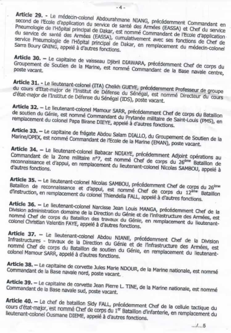 Vaste chamboulement dans l’Armée : le Colonel Kandé de la Zone 5 nommé commandant des forces spéciales