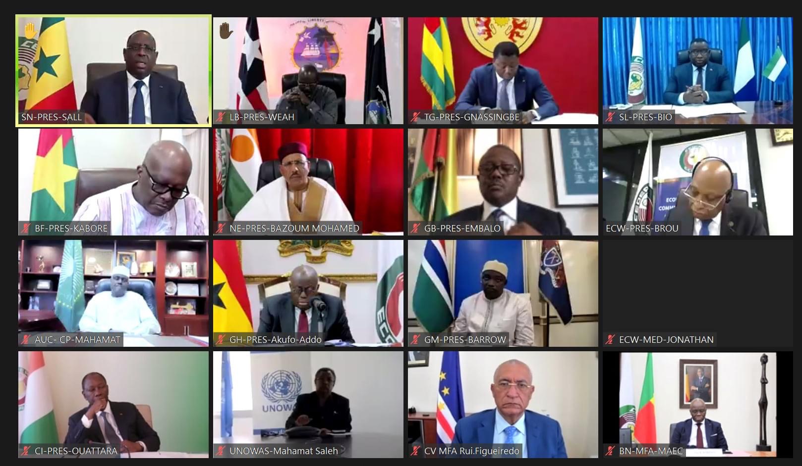 Situation en Guinée : la Conférence des Chefs d’Etat de la CEDEAO exige la tenue dans un délai de six mois, des élections présidentielle et législatives