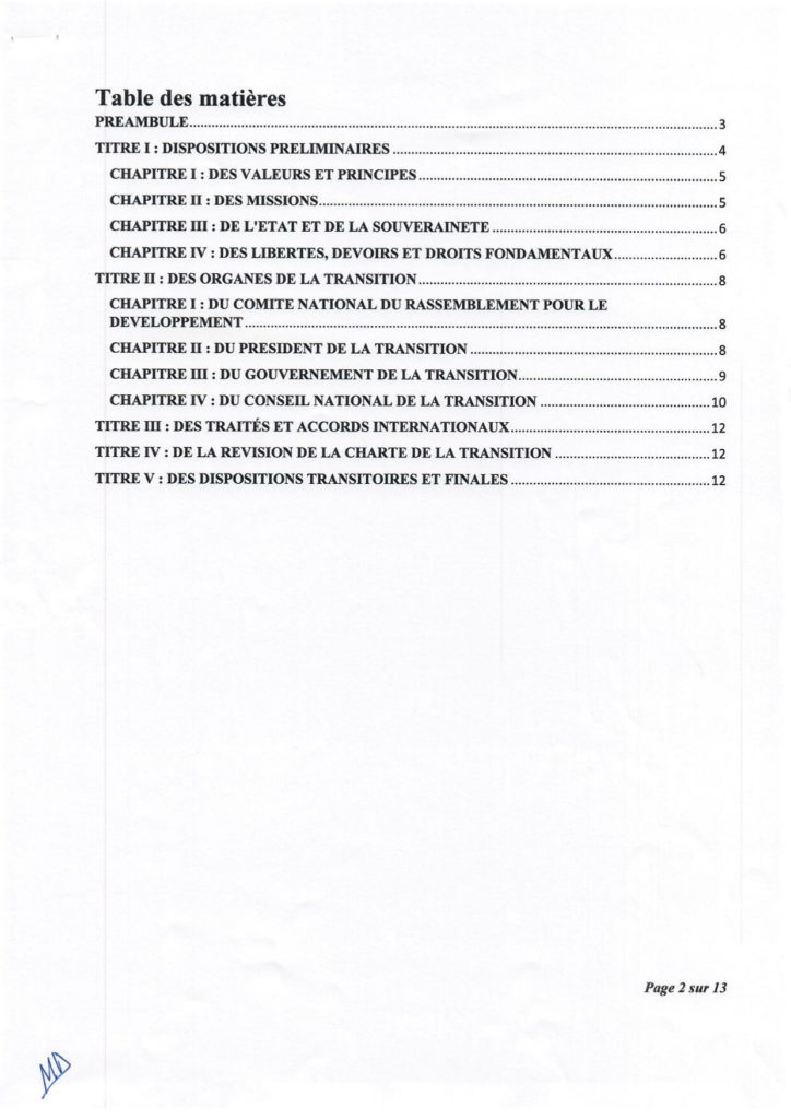 Guinée : le Cnrd publie sa charte de transition, le Président Doumbouya pas candidat à la prochaine présidentielle selon les médias guinéens
