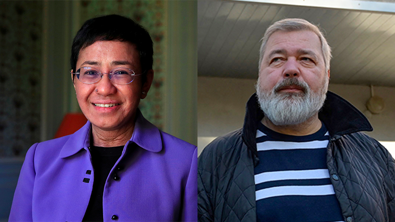 Prix Nobel de la paix 2021 : les journalistes Maria Ressa et Dimitry Muratov remportent la distinction.