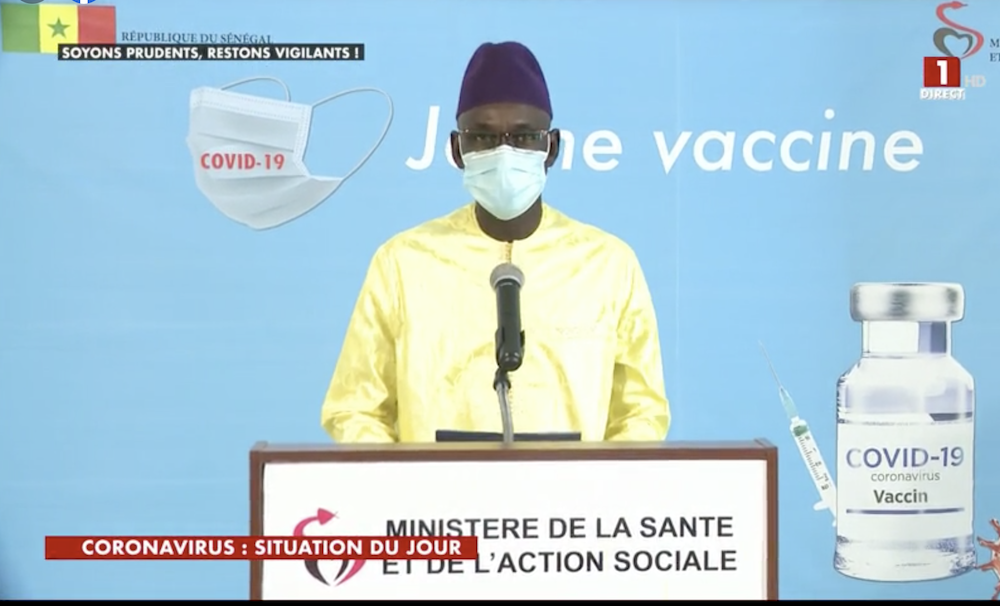 SÉNÉGAL : 1 nouveau cas testé positif au coronavirus, 1 nouveau guéri, aucun nouveau décès et 3 cas graves en réanimation.