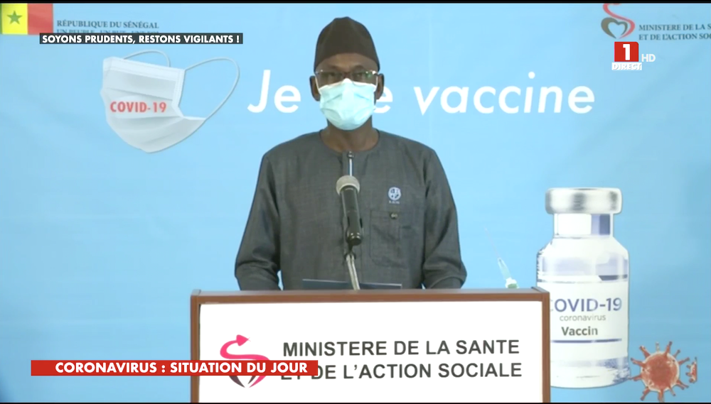 SÉNÉGAL : 1 nouveau cas testé positif au coronavirus, 3 nouveaux guéris, aucun nouveau décès et 1 cas grave en réanimation.