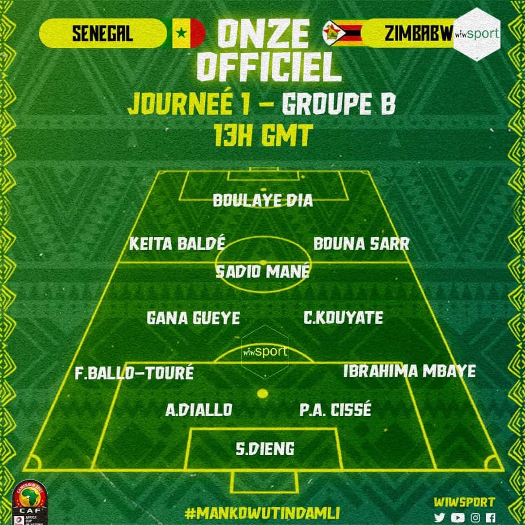 Sénégal vs Zimbabwe : Voici le onze officiel des lions...