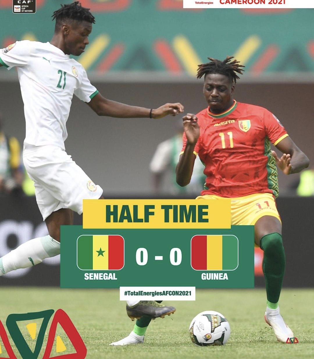 Guinée - Sénégal : Nul blanc dans le derby ouest-africain à la mi-temps... (0-0)