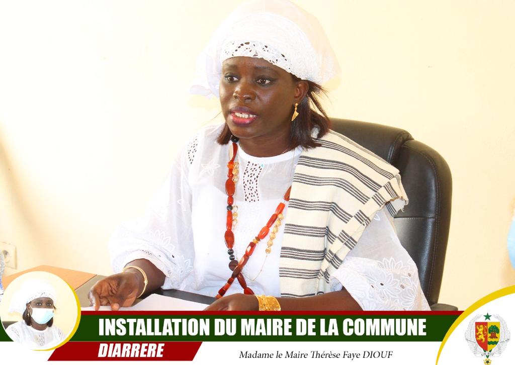 Installation de la maire réélue de Diarrère : Thérèse Faye Diouf invite les politiques à une union sacrée pour l'intérêt de la commune.