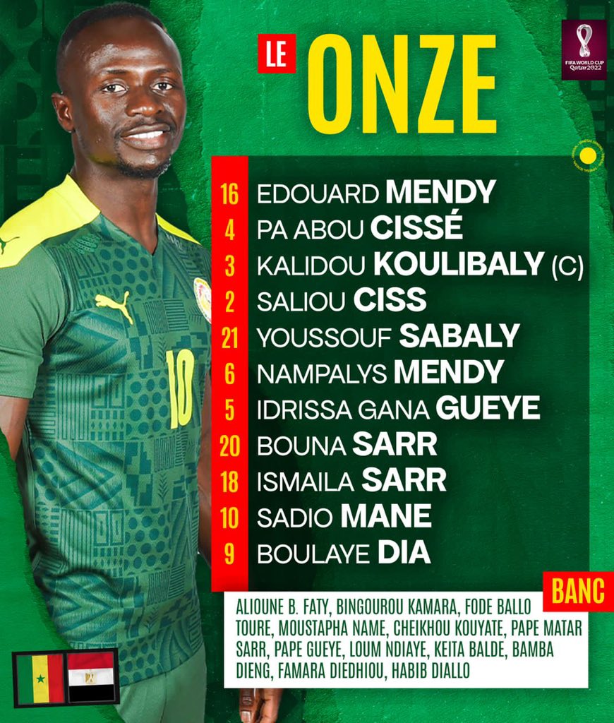 Sénégal-Egypte : Aliou Cissé effectue des changements et lance Boulaye Dia en pointe