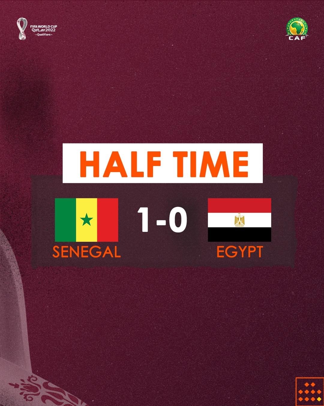 SÉNÉGAL VS ÉGYPTE : Les Lions ont refait leur retard sur les Pharaons, 1-0 à la mi-temps...