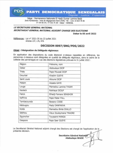 Reconfiguration du Pds à Kolda : de nouvelles têtes sortent de l’ornière, Mamadou Benté Diallo (délégué régional), Tidiane Tamba…