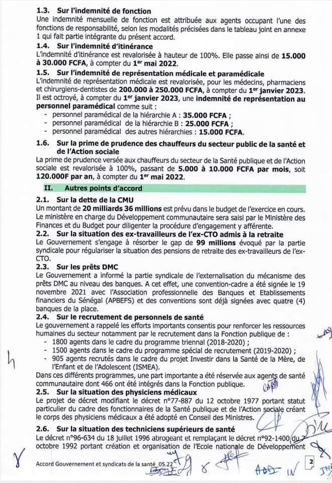 Accord entre le gouvernement et les syndicats du secteur public de la santé et de l'action sociale