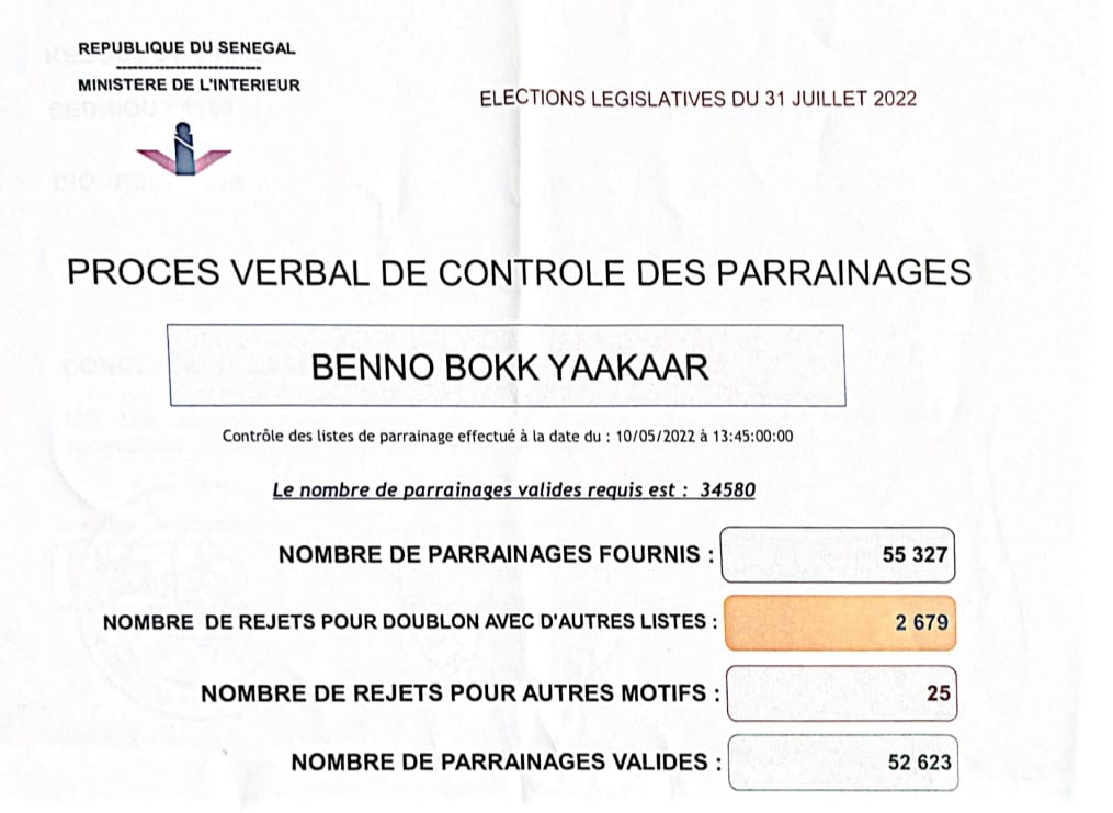Polémique sur le nombre de parrains déposé par BBY : les précisions du Pôle Parrainage de la Coalition