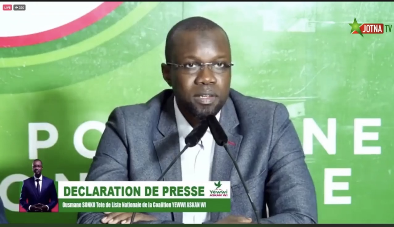 Sonko raille les leaders frustrés de YAW et édifie sur la liste de Dakar : « Il faut faire violence sur soi-même pour l’intérêt général… Ce que j’ai tenu à faire savoir à Barth… »