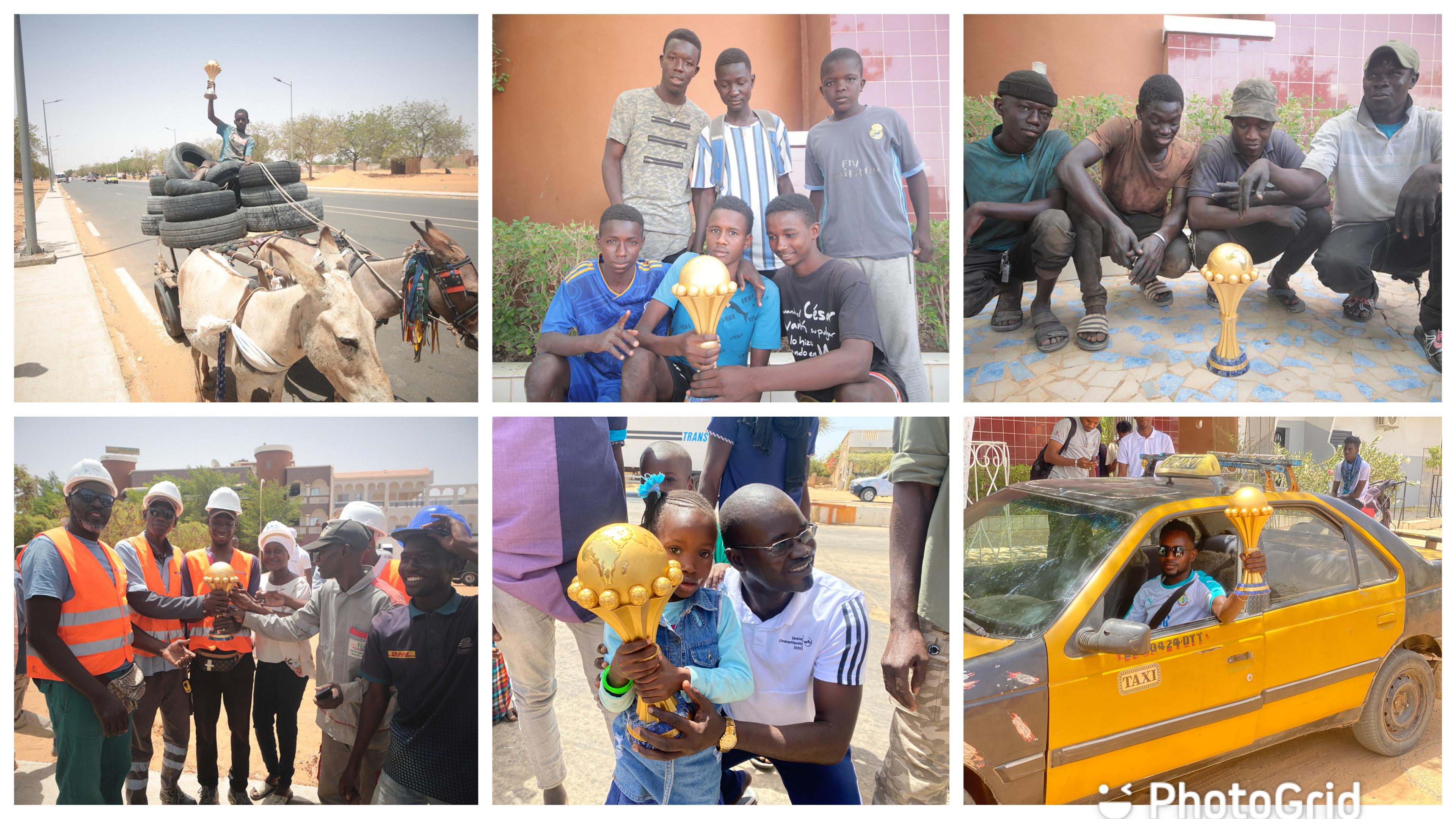 (IMAGES) « Trophy Tour » : Des ouvriers et charretiers se pressent pour voir le trophée de la CAN