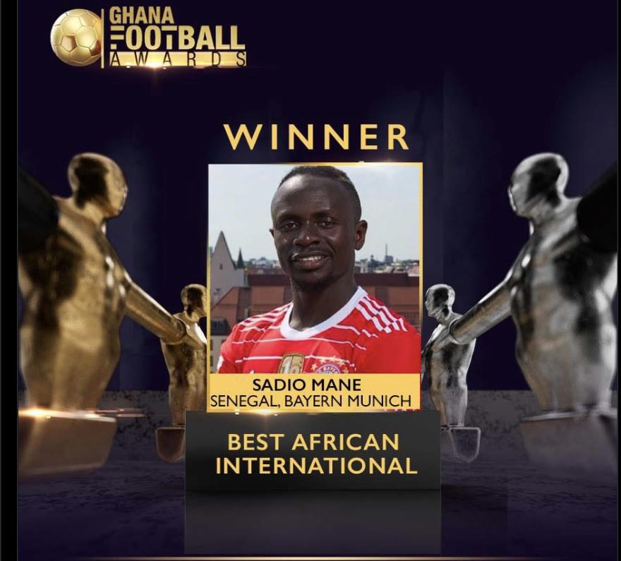 Lauréat du trophée du meilleur international africain : Sadio Mané honoré au Ghana.