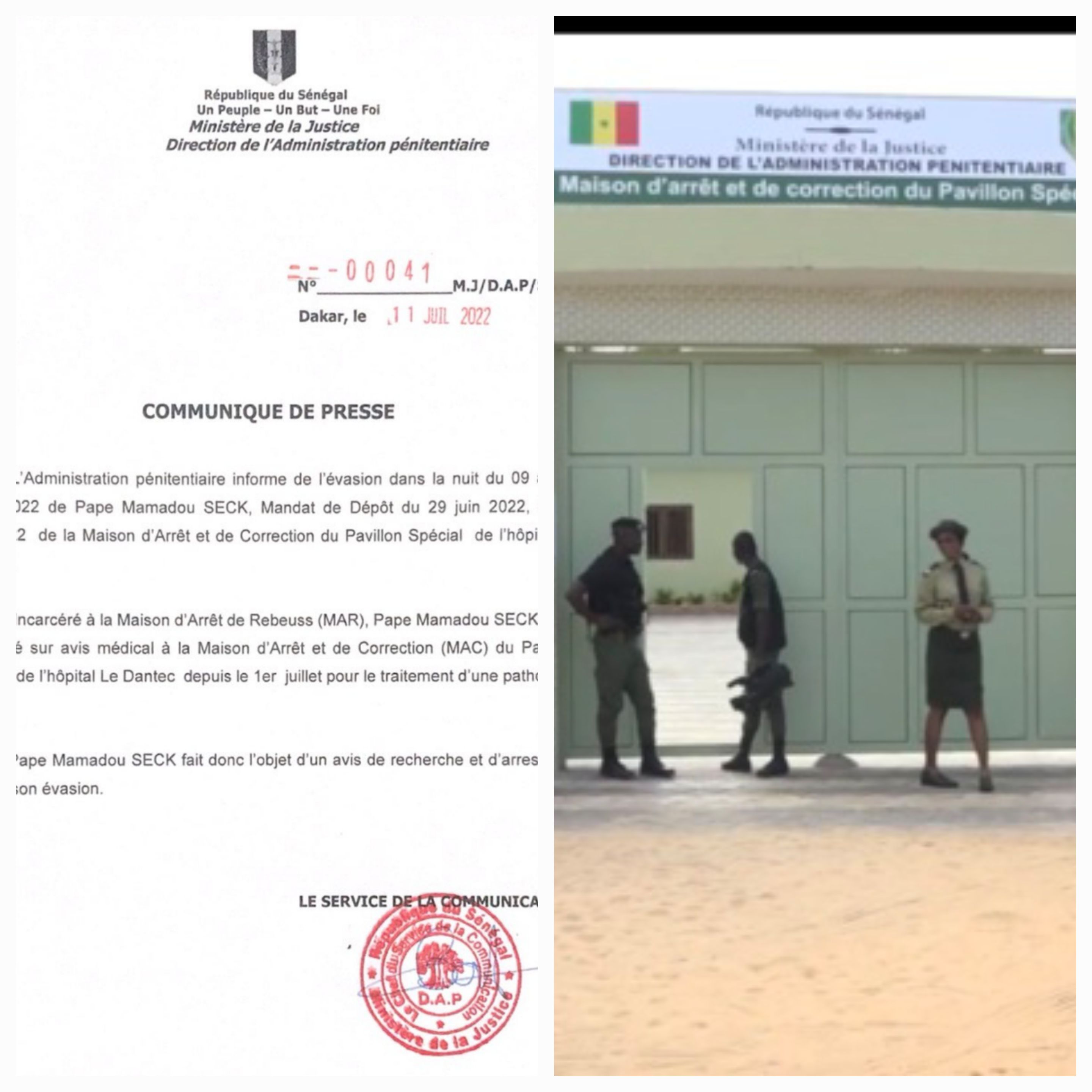 Pavillon Spécial de l'hôpital Aristide Le Dantec : le détenu Pape M. Seck réussit à se faire la malle.