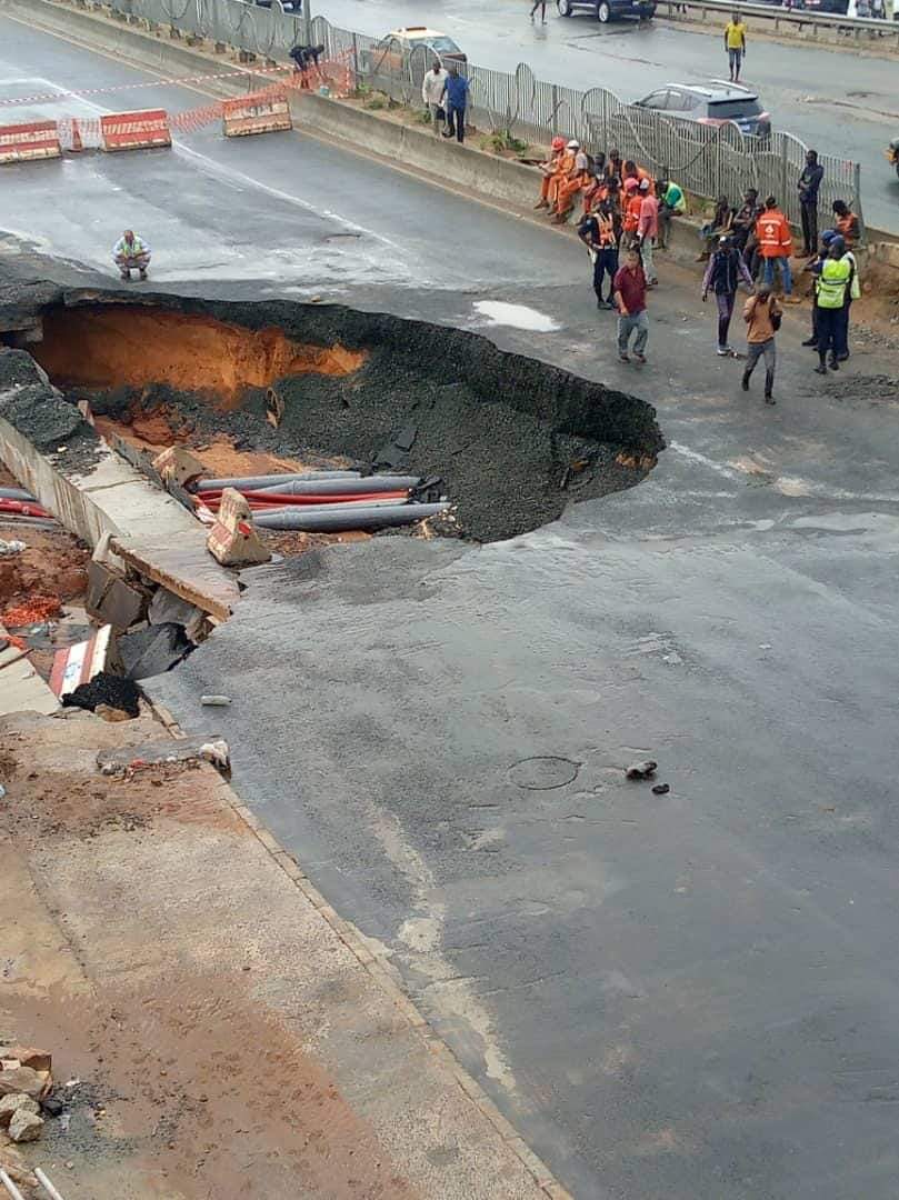 Fortes précipitations à Dakar : une partie de l’autoroute au niveau de Patte d'Oie s’est effondrée