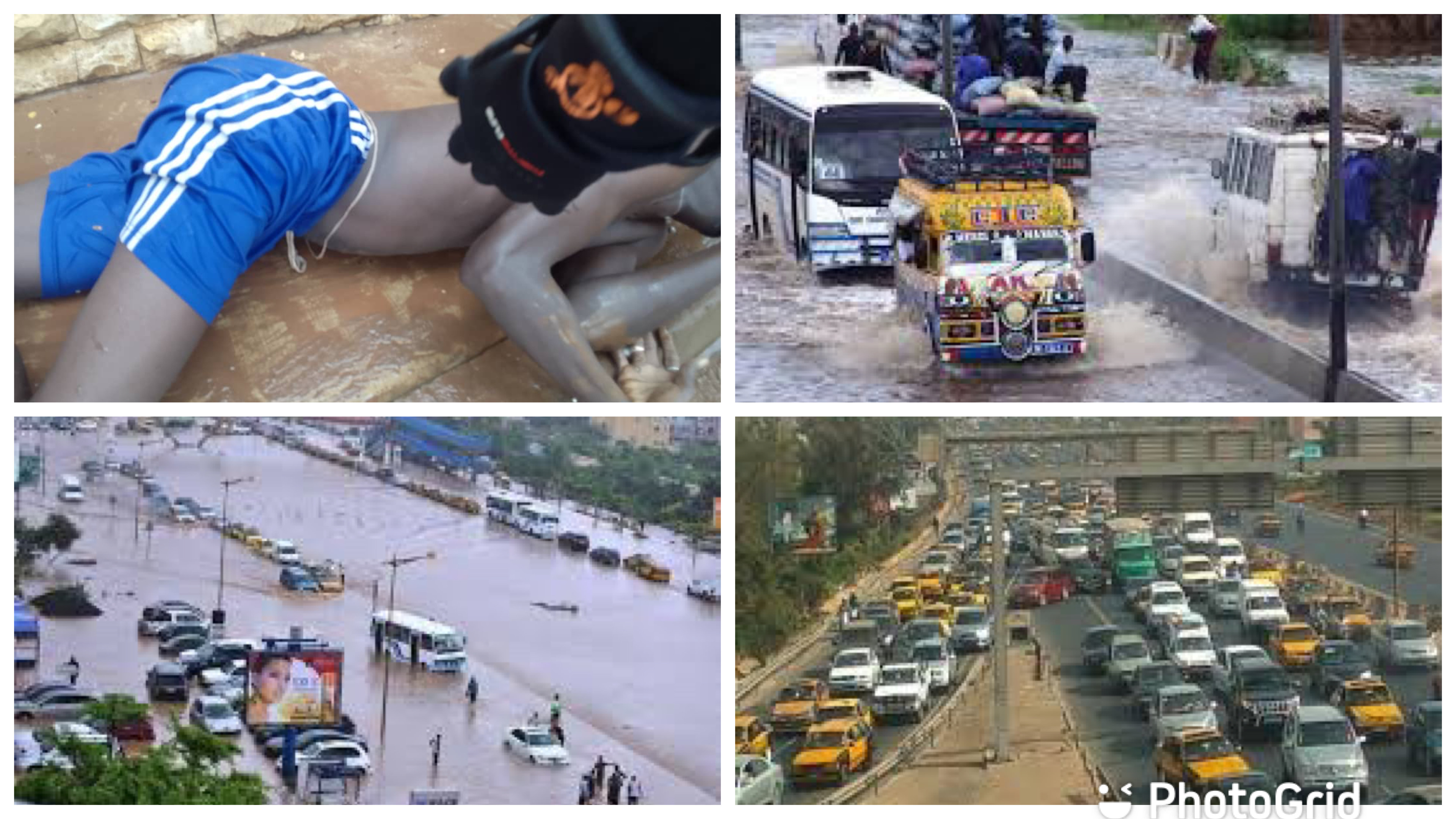 Conséquences des fortes pluies de ce vendredi : Des embouteillages monstrueux, des routes impraticables, les eaux usées déversées dans les rues de Dakar … La Senelec et Sen Eau mettent à l’arrêt leurs services dans certains quartiers !